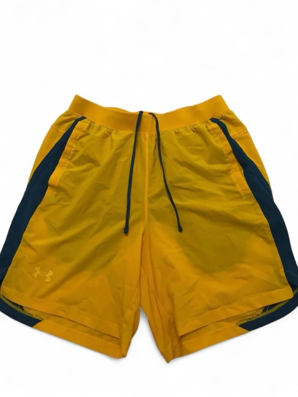 Under Armour Men’s Gold Athletic Shorts with Black Panels